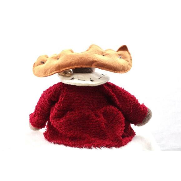 Moose Plush Shelf Sitter Rustic Cabin Christmas Weighted Bottom Dangling Legs - Picture 4 of 9